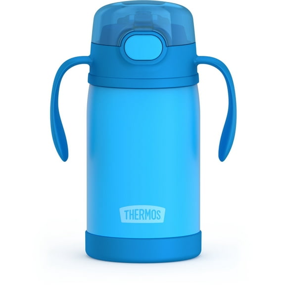 Thermos Baby Vacuum Insulated Stainless Steel 10 oz Straw Bottle, Blue