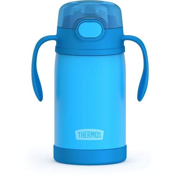 Thermos Biberon à Paille en Acier Inoxydable Isolé sous Vide 10 Oz, Bleu