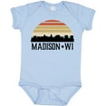 thumbnail image 3 of Inktastic Madison Wisconsin Skyline Retro Sunset Boys or Girls Baby Bodysuit, 3 of 5