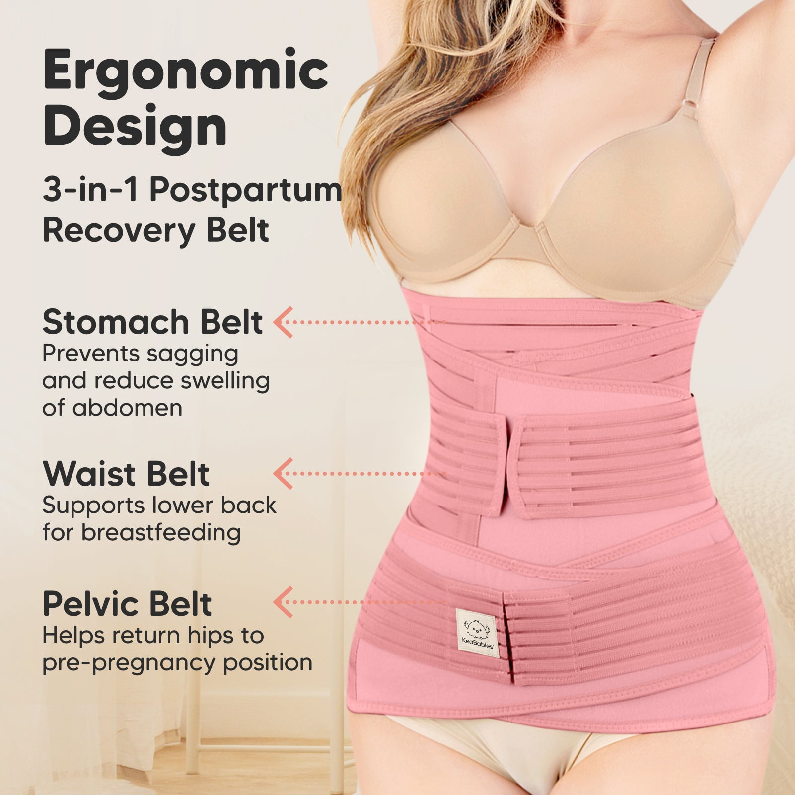 Revive 3 in 1 Postpartum Belly Band Wrap, Post Partum Waist