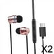 thumbnail image 1 of 2 auriculares universales USB C con cable y control de volumen, cómodos 2 piezas, 1 of 6
