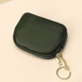 thumbnail image 1 of Monedero pequeño de cuero con cremallera para mujer, capa superior de piel de vaca, llavero de almacenamiento sencillo, monedero pequeño, 1 of 5