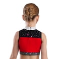 thumbnail image 2 of Doomiva Kids Girls Sparkly Rhinestone Halter Sleeveless Jazz Modern Ballet Dance Crop Tank Tops Performance Vest Shirt Red 12, 2 of 7