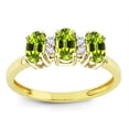 thumbnail image 2 of Star K� 3 Three Oval Genuine Peridot Stones Promise Ring Wedding Band, 2 of 9