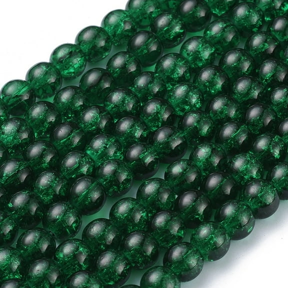 Glass Beads Strands Round Dark Green 8mm Hole: 1.3~1.6mm 31.4 inch