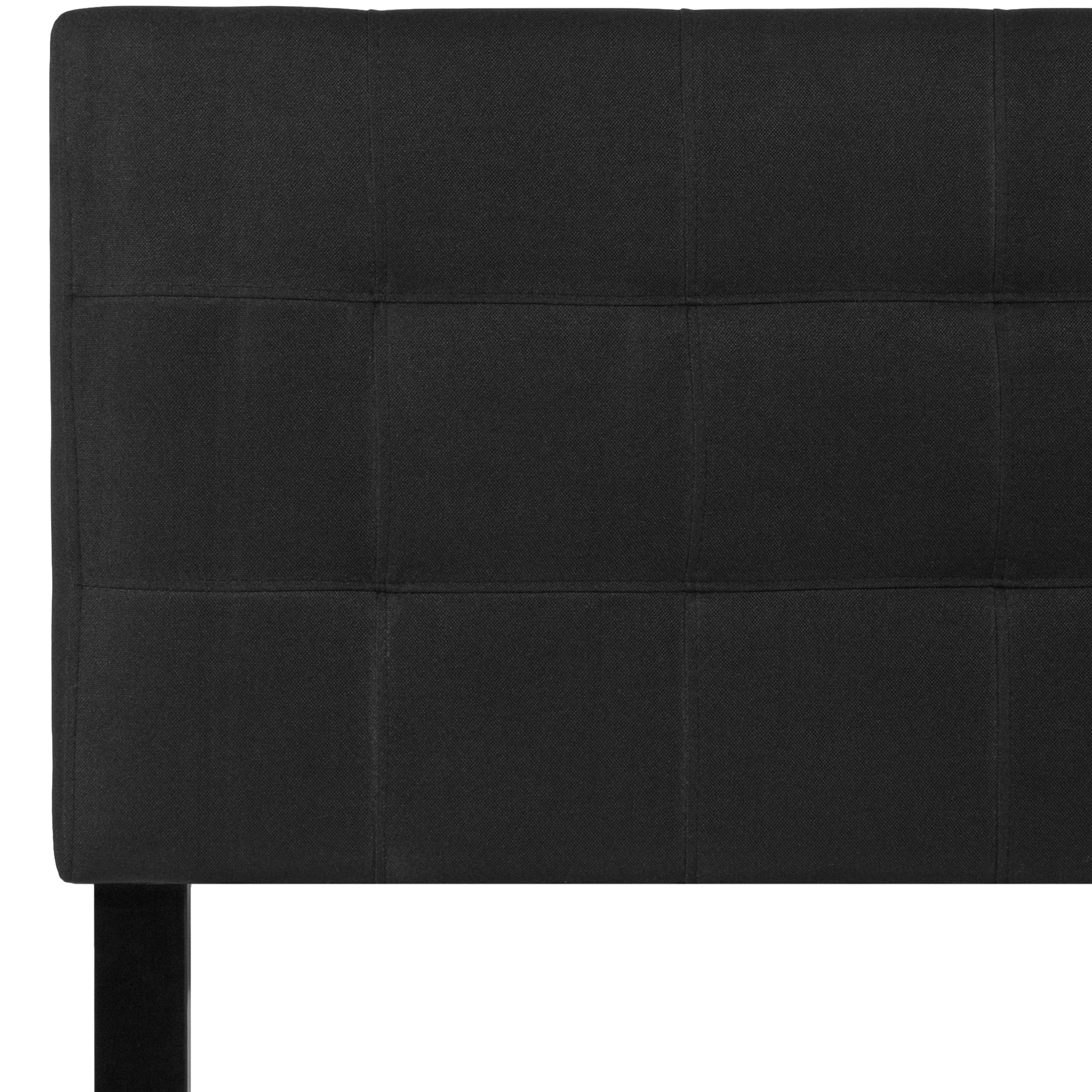Emma + Oliver Quilted Tufted Upholstered Twin Size Headboard in Black Fabric