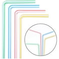 thumbnail image 6 of HONHUZH 200 Pieces Plastic Drinking Straws 8 Inches Long Multi-Colored Striped Bedable, 6 of 8
