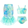 thumbnail image 2 of Girls Swimsuits 3PCs Mermaid Bikini Set Fish Tail Skirt Ruffled Bathing Suit Cosplay Swimwear for Kids Sizes 4-5Y, 2 of 9