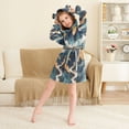 thumbnail image 3 of FORMRS Niños Bathrobe Unisex Hooded Robe Soft Plush Pajamas Sleepwear, Size 2-3T, Green Mountains, 3 of 7