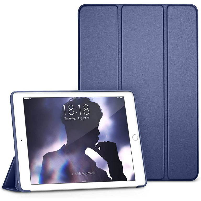 DTTO iPad 9th/ 8th/ 7th Generation 10.2 Case, Ultra Lightweight Slim  Protective Soft Back Cover Smart Trifold Stand [Auto Sleep/Wake], Navy Blue