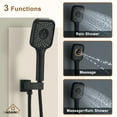 thumbnail image 2 of CASAINC 5-Spray Dual Shower Heads Ceiling Mount Fixed and Handheld Shower Head 2.5 in Matte Black 12 in. Thermostatic, 2 of 8