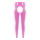 thumbnail image 5 of Conjunto de lencería de charol brillante para mujer, top corto sin mangas con escote halter y aro en O, pantalones calzas sin entrepierna con abertura, 5 of 5