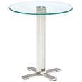 thumbnail image 1 of Cortesi Home Solen Round Clear Glass End Table with Chrome Base, 1 of 5