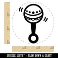 thumbnail image 2 of Baby Rattle Self-Inking Rubber Stamp Ink Stamper - Black Ink - Small 3/4 Inch, 2 of 7