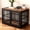 Black, variant on Oranland 42 Inch Dog Crate Furniture for Large Dogs, Heavy Duty Indoor Wooden Dog Kennel,End Table with 0.8” Steel Tubes, Quadruple Lock, Waterproof Top, 300 lb Capacity, Black
