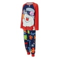 thumbnail image 3 of Christmas Family Pajamas Matching Set, Snowman Print Long Sleeve T-shirt with Pants Sleepwear Loungewear, 3 of 10
