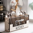 thumbnail image 3 of Main Model A Wooden Cutlery Holder 4 Compartments, Cutlery Organizer for Table, Decorative Cutlery Storage, Cutlery Basket, Kitchen Utensil Holder for Forks, 3 of 5