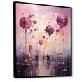 thumbnail image 2 of Designart "Purple Pops With Playful Balloons" Pop Art Floater Framed Canvas Art Print, 2 of 5