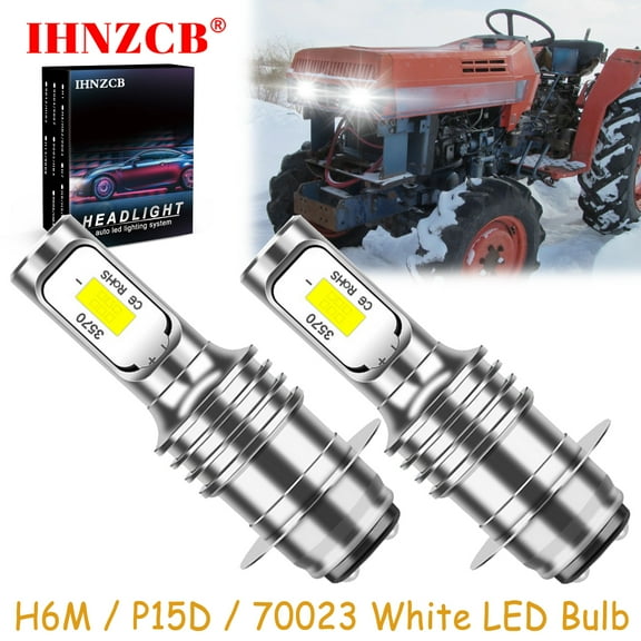 IHNZCB for Kioti Lb1914 Lk2554 Lk30 Lk3054 Lk3504 T2305-33861 Tractor Super Bright Led Headlights Bulb,H6m P15d 70023,C38