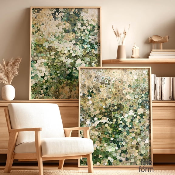 Green Abstract Wall Art Earthy Tones Minimalist Prints Home Decor Office Wall Art Set 2