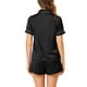 thumbnail image 3 of Conjuntos de pijama para mujer INSPIRE CHIC, camiseta de manga corta con botones y pantalones cortos, conjuntos de lounge XL negro, 3 of 6