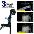 thumbnail image 5 of DTIG 12 Inch High-Pressure Rain Shower Head Combo with Adjustable Arm & 3 Modes Handheld Showerhead, Black, 5 of 10