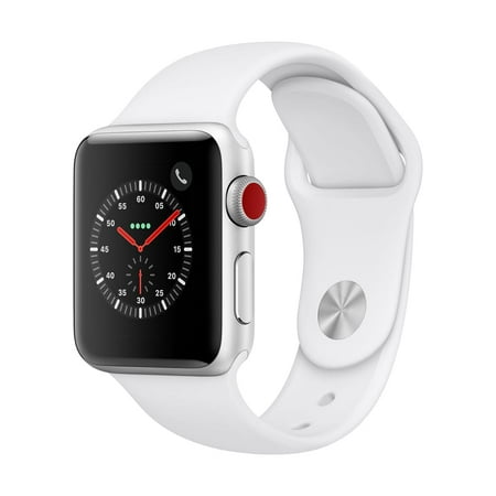 Apple Watch Series 3 GPS + Cellular - 38mm - Sport Band - Aluminum Case -Silver/White