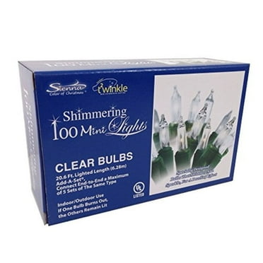 Sienna 100-Pack Clear Christmas Twinkle Lights, Indoor/Outdoor, 20.6' Green Wire, LED