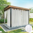 thumbnail image 4 of 2 Panels Outdoor Curtains for Patio Waterproof 54"x95" Blue Stripe Weatherproof Privacy Outsides Curtains, Modern Farmhouse Geometric Retro Striped Grommet Thermal Drapes for Cabana Porch Pergola, 4 of 8