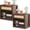 Walnut-Set of 2, variant on Farmhouse Nightstand Set of 2, Side Table with Wireless Charging Station, Wood Rustic End Table with Roman Column & Metal Handle for Bedroom, White
