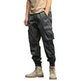 thumbnail image 1 of PEASKJP Men Cargo Work Pants Casual Relaxed Fit Straight Leg Combat Work Pants with Pockets,Gray XL, 1 of 5
