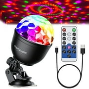 MEMZUOIX Disco Ball Party Light, 16-Color LED DJ Strobe Light, Small Disco Ball Light with Suction Cup and Remote Control, Dance Light Show for Parties Birthday Wedding Show Club Pub Christmas Decor