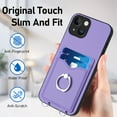 thumbnail image 2 of ELEHOLD for iPhone 14 Plus Wallet Case,Soft PU Leather 360°Rotation Ring Kickstand Card Holder Anti-Drop Shockproof Protective Case with Crossbody Strap for iPhone 14 Plus,Purple, 2 of 6