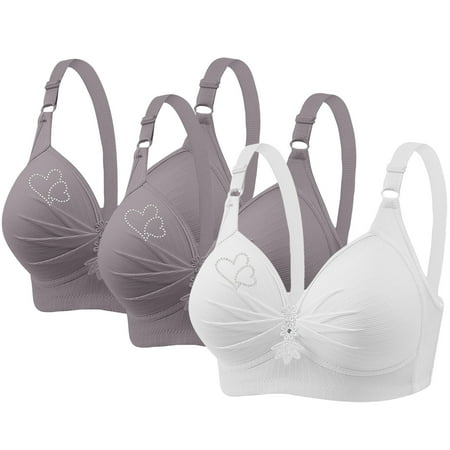 Bras for Women No Underwire Full Figure Push up Bras Comfortable Wirefree Bras with Support and Lift Bra Plus Size Daily Bra No Rims Womens Bras Push up White S