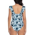 thumbnail image 6 of Yiaed Daisies Flowers Print Women's Ruffled One Piece Swimsuit V Neck Swimwear Slimming Monokini for Woman-Large, 6 of 8