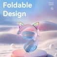 thumbnail image 5 of Wireless Bluetooth Cat Ear Headphones with Mic LED Light Foldable Over Ear Headset for Mobile Phone Laptop and Computer Cute Gift for Kids Teens and Adults, 5 of 9