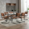 thumbnail image 6 of Dining Chairs Set of 2, Mid-Century Modern Dining Chairs with Tufted Backrest & Metal Base, Armless Upholstered Suede Fabric Kitchen Chairs for Home Kitchen Dining Room, 6 of 6