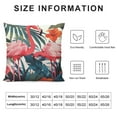 thumbnail image 5 of Fenyluxe Pink Flamingo Throw Pillow Covers Tropical Palm Leaves Flower Decorative Throw Pillowcase Square Cushion Case Sofa Case for Bedroom Livingroom Decor 22x22in, 5 of 5