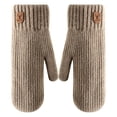 thumbnail image 4 of Warop Womens Winter Knitted Mittens, Thick Fleece-Lined Solid Color, Warm Thermal Gloves for Outdoor Activities and Daily Use, 4 of 6