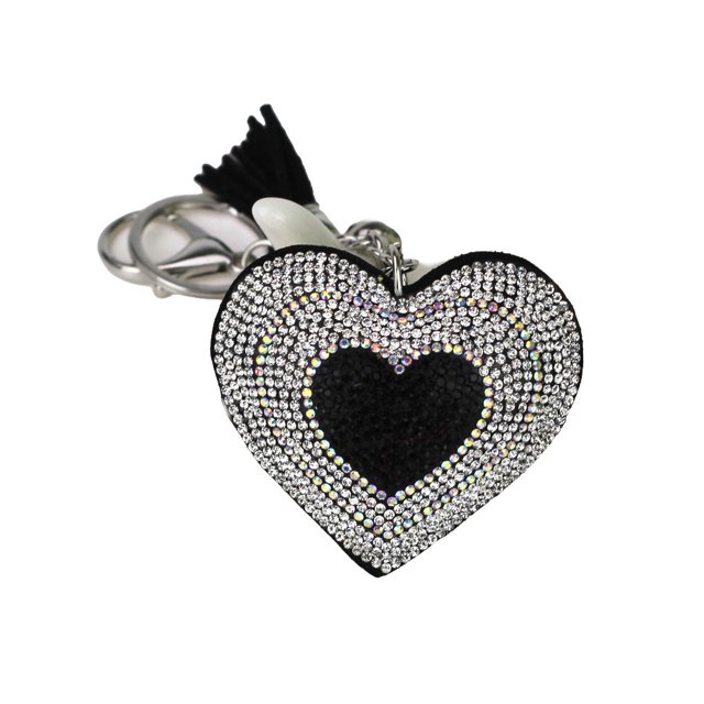 Keyring Exquisite Tassel Key Valentine's Day Women Accessories Class Material: Due to Multicolored Keyholder DIY Bag Decor Heart Black/White