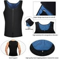 thumbnail image 3 of Men's Sweat Vest Body Shaper Sauna Suit Slimming Polymer Weight Loss Workout Zipper Tank Top, 3 of 6