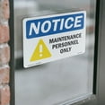 thumbnail image 4 of Maintenance Personnel Only OSHA Notice Vinyl Decal Label 10 Inch x 7 Inch - 5 Pack, 4 of 6