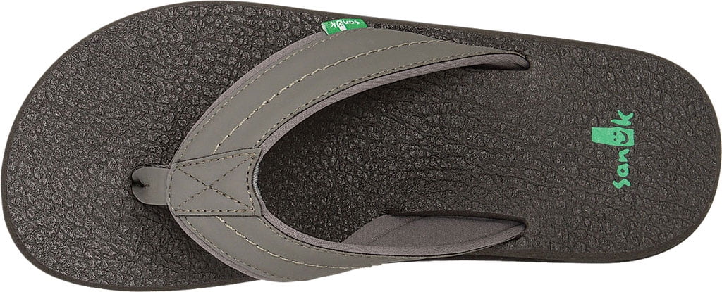 Sanuk Beer Cozy 2 Flip Flops Charcoal - Mens Store, Made In USA