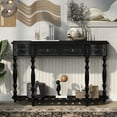 thumbnail image 2 of EUROCO 52'' Console Table Sofa Table for Entryway with 4 Drawers and Storage Shelf for Living Room Hallway Foyer Office,Black, 2 of 8