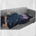 thumbnail image 6 of Swan Soft Flannel Fleece Blanket, Magic Lily and Fairy Swan at Night Swimming in Lake Under Moon and Stars Picture Art, Cozy Plush for Indoor and Outdoor Use, 50" x 70", Blue White, by Ambesonne, 6 of 6