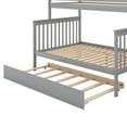 thumbnail image 4 of Euroco Twin Over Full Bunk Bed with Trundle and Stairs for Kids Teens, Gray, 4 of 11