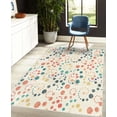thumbnail image 4 of Modern Art Decorative Rug, Grunge Polka Dots Spots Backdrop Motif Retro Nostalgic Aesthetic Image Print, Quality Carpet for Bedroom Dorm and Living Room, 6 Sizes, Dark Coral, by Ambesonne, 4 of 4