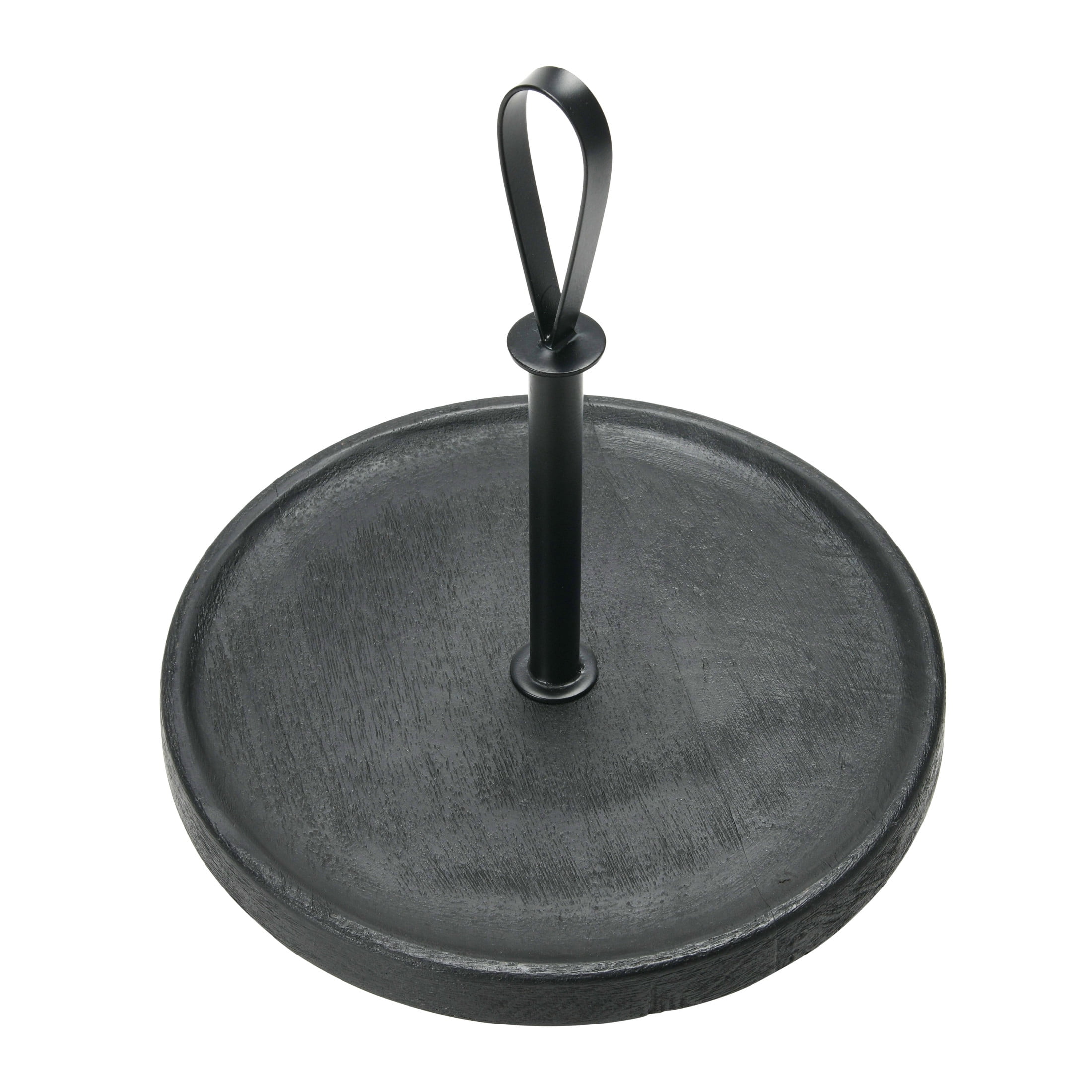 Creative Co-Op Elegant Modern Tray, Cake Stand or Desert Serve ware stand, Black