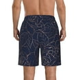 thumbnail image 3 of Kll Copper-Gold Gloss Outline Navy Dark Blue Men'S Casual Summer Beach Shorts Hawaiian Shorts With Pockets-Xx-Large, 3 of 9