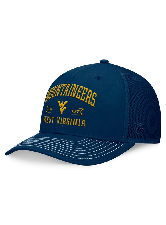 Men's Top of the World Navy West Virginia Mountaineers Carson Trucker Adjustable Hat
